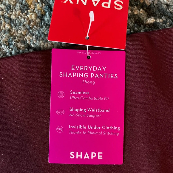 NWT womens Spanx Everyday Shaping Thong Panty in Sangria color - Picture 2 of 3